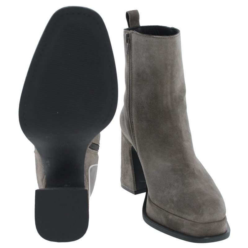 Grey high deals heel ankle boots